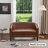 Boney Tufted Faux Leather Upholstered Small Loveseat-1983427091