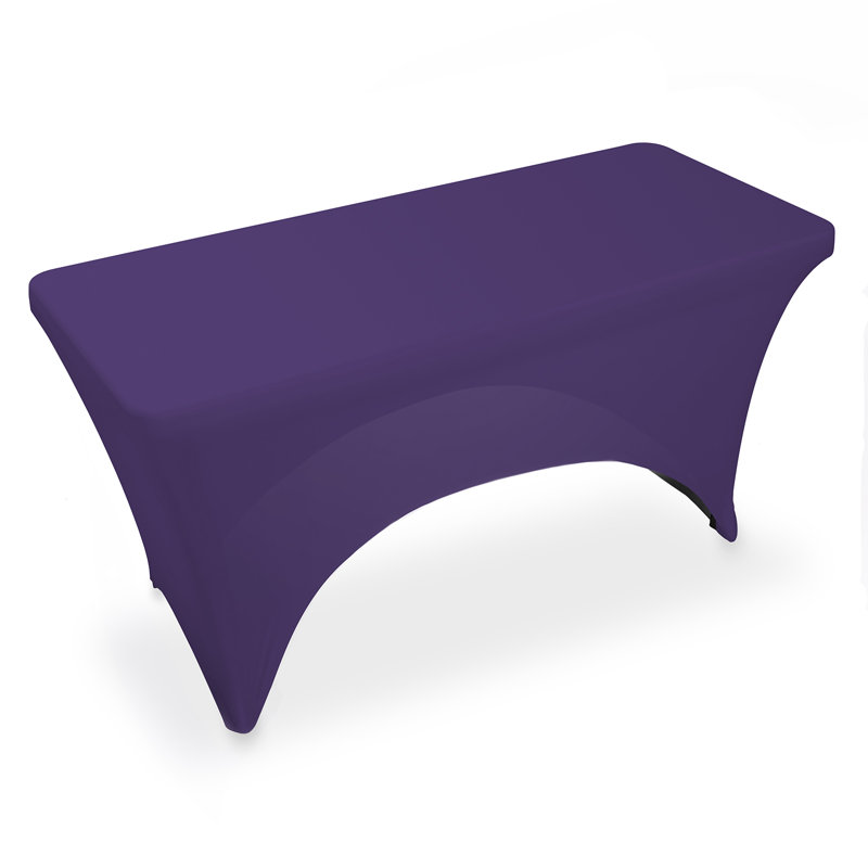  Solid Color Polyester Wedding Tablecloth, Purple, 48" x 24"