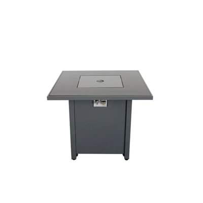 Table de foyer d'extérieur en acier avec couvercle H 25 po x l 30 po