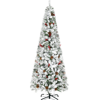 Arbre de Noël 6 pi avec 600 branches réalistes, baies rouges, pin, ouverture automatique, collections
