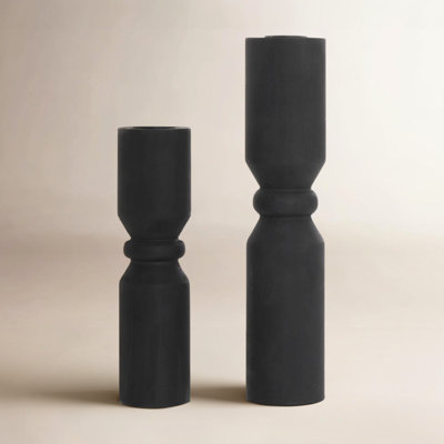 2 Piece Wood Tabletop Pillar Set