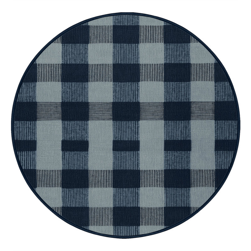 Machine Washable Botanical Brown Area Rug, Round 3'