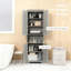 Armoire de rangement autoportante haute et étroite avec portes et tablettes réglables-2038264312