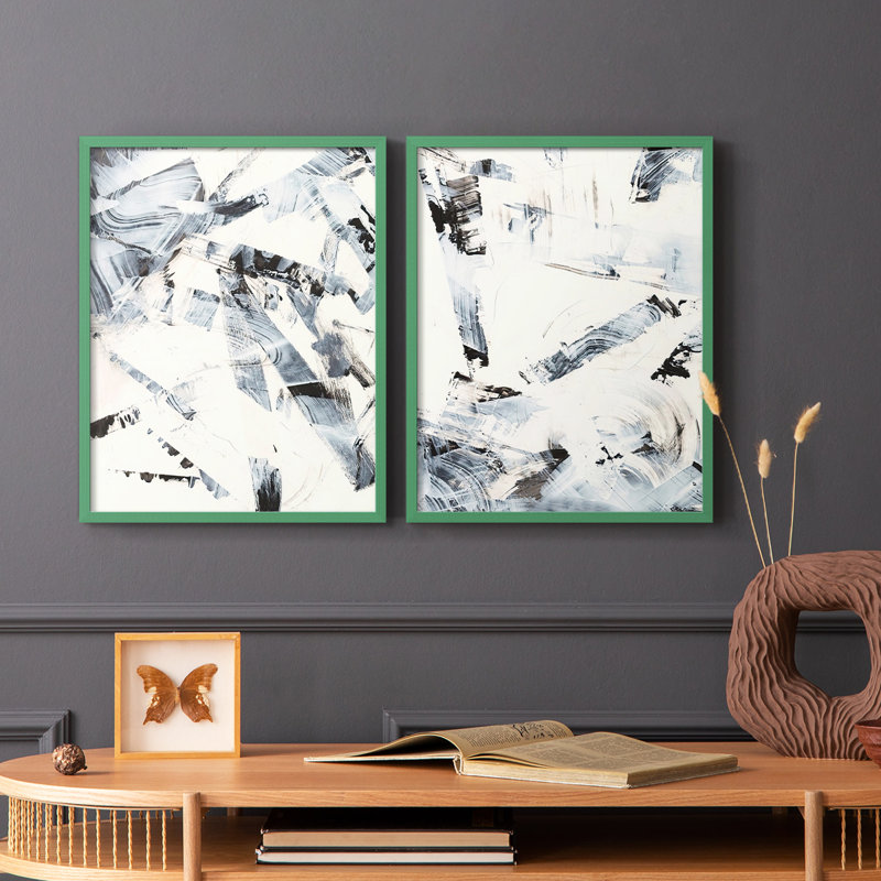 Impression encadrée Fractured Ice I-Premium - prête à être accrochée - aucun clou requis - aucun clou requis, Gris
