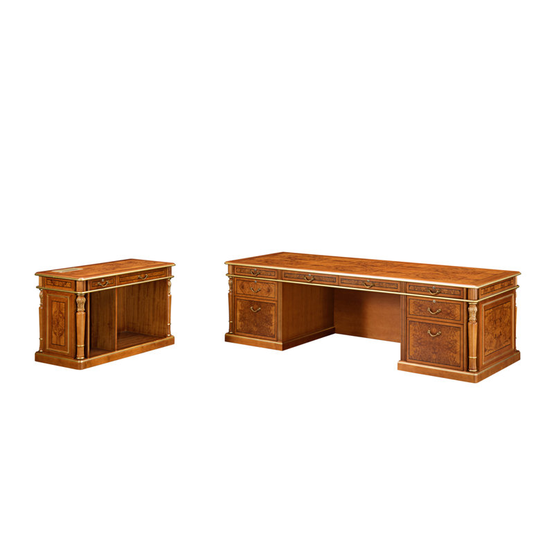 Infinity 82.7" Solid Wood Desk Set