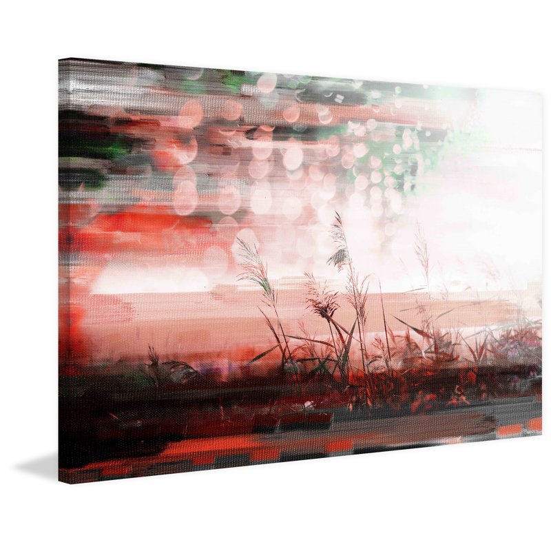 « red soleil gouttes »-impression sur toile tendue, 16 po x 24 po
