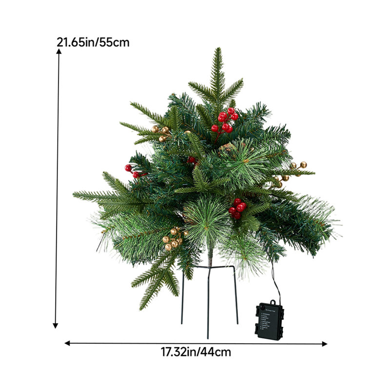 1.71' H Lighted Artificial Pine Christmas Tree