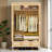 Simple & Portable Non-Woven Fabric Wardrobe, 67 Inches Tall, with Hanging Space for Coats and Bags, Sturdy & Easy to Assemble, Includes 3 Storage Drawers, Ideal for Rentals, Dorms, Bedrooms-1357931942