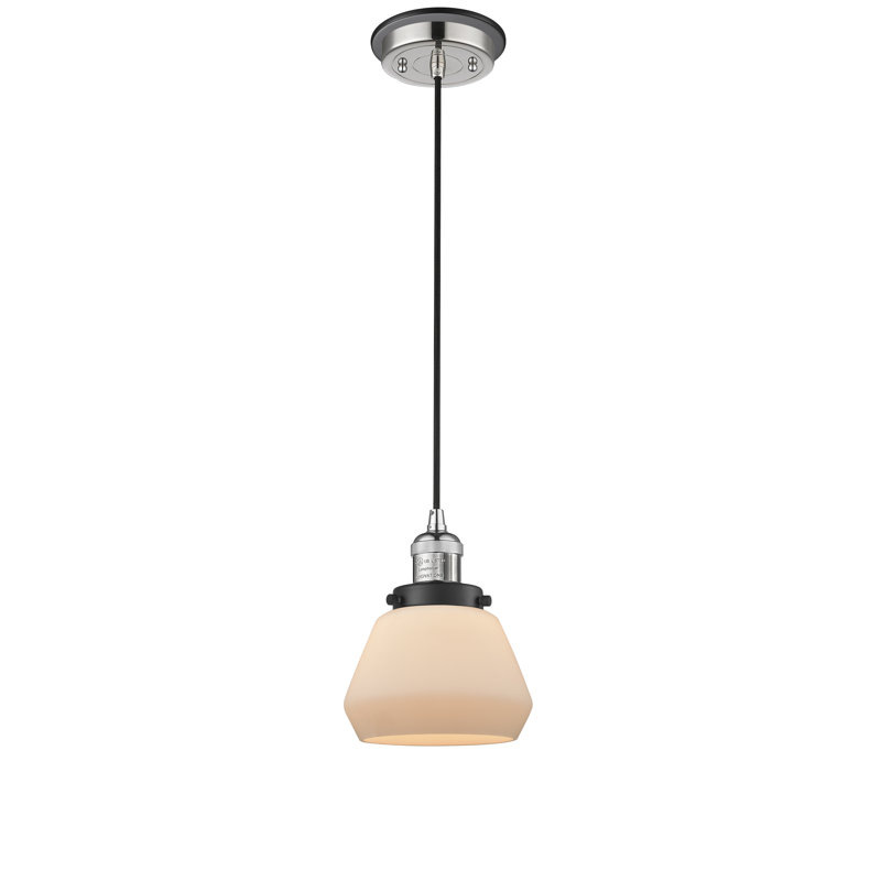 Chill 1 - Light Single Pendant, Polished Nickel with Matte Black accents, Plated Smoke