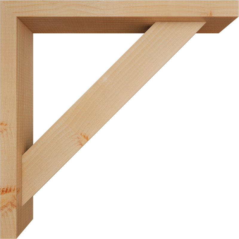 Traditional Block Bracket w/ Offset Brace, 22 x 22, 3 1/2"W Douglas Fir (Smooth)