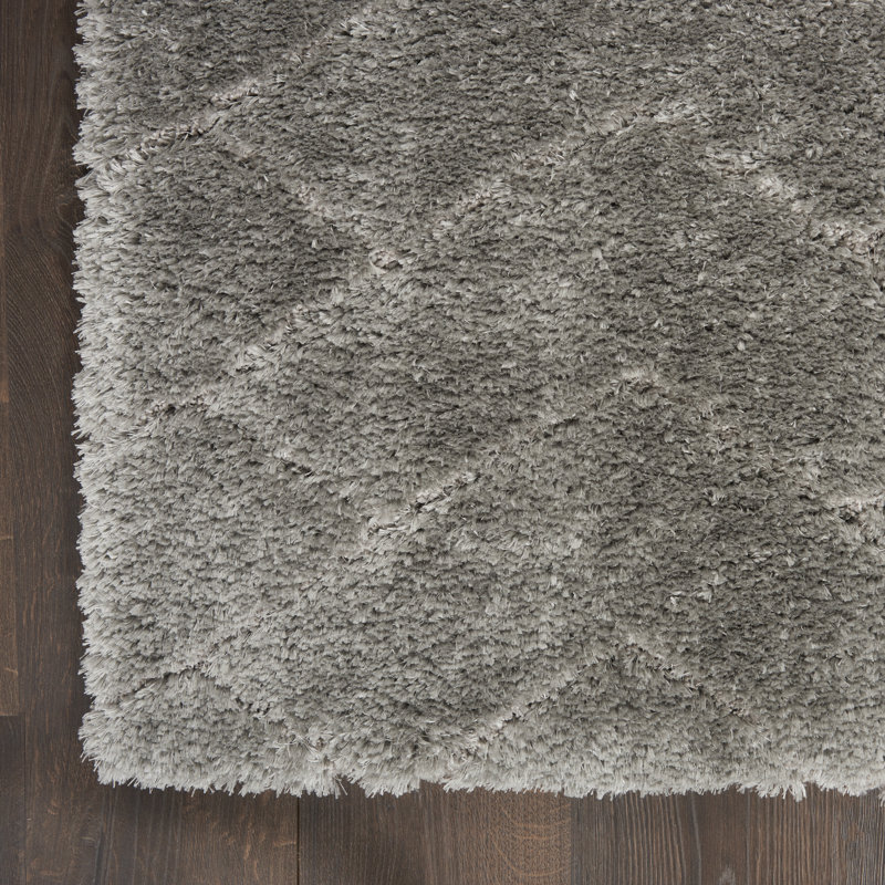 Tapis gris à longs poils Patrice, Rectangle 4 pi x 6 pi