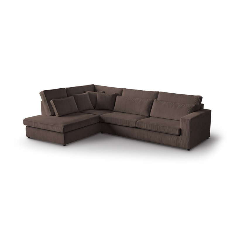 Preslea 6 Seater Sofa & Chaise, Brown, Left Hand Facing