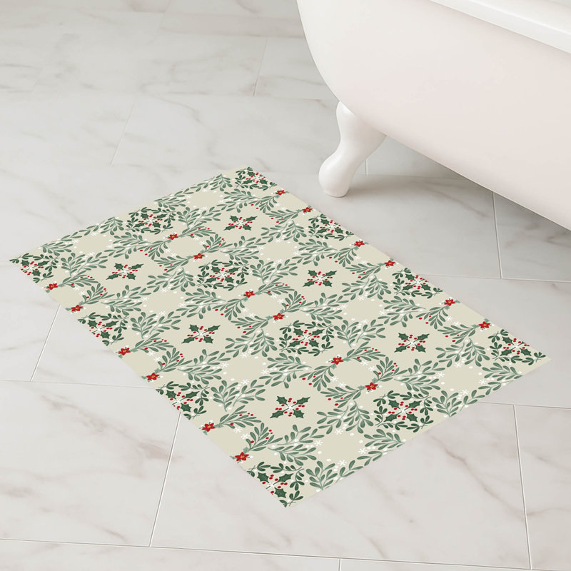 Tapis de bain Winter Mistletoe, Simple - L 34 po x l 21 po, Bouleau