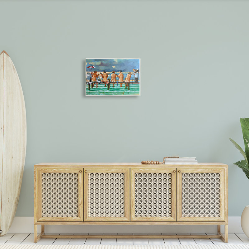 «Women on Dock with Tan Lines», art mural par Ronald West, H 13 po x l 19 po