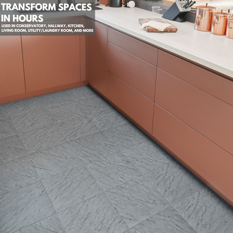 Chidimma 1.5mm Thick 30.5cm W x 30.5cm L, Grey Marble