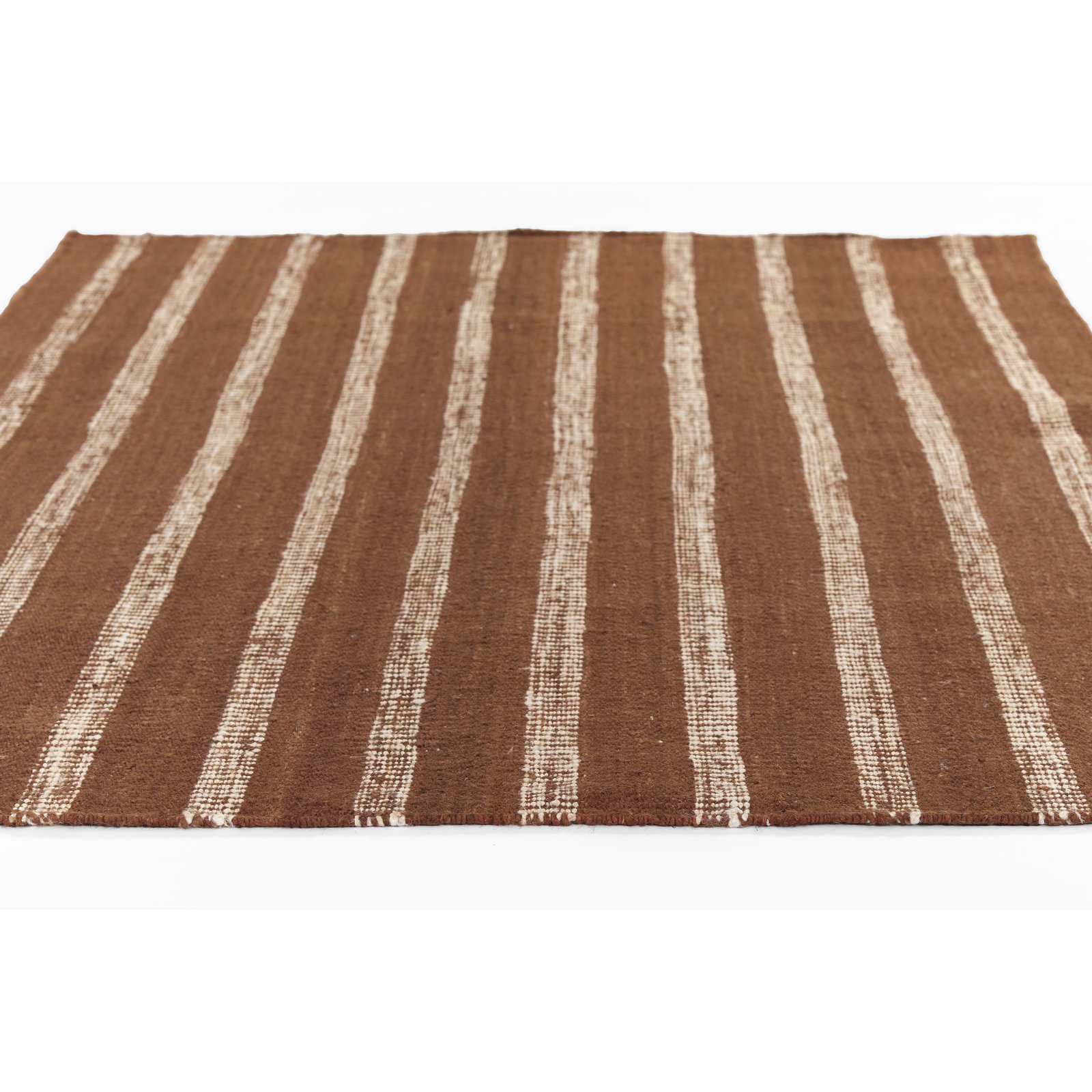 Aadison Rust Hand-Woven Striped Jute Rug, Runner 2'6" x 8'