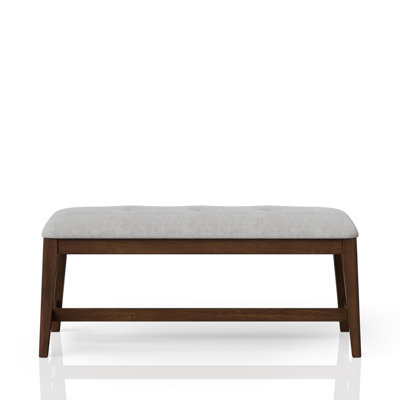 Banc Mid-Century sans dossier pour la salle à manger, siège rembourré, finition cerisier, bois massif beige +, poids de 15,5 lb, salle à manger avec siège de 16 largeurs, rembourré, profondeur 42