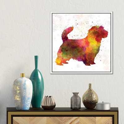 Norfolk Terrier In Watercolor by Paul Rommer - Floater Frame Gallery-Wrapped Canvas Giclée on Canvas
