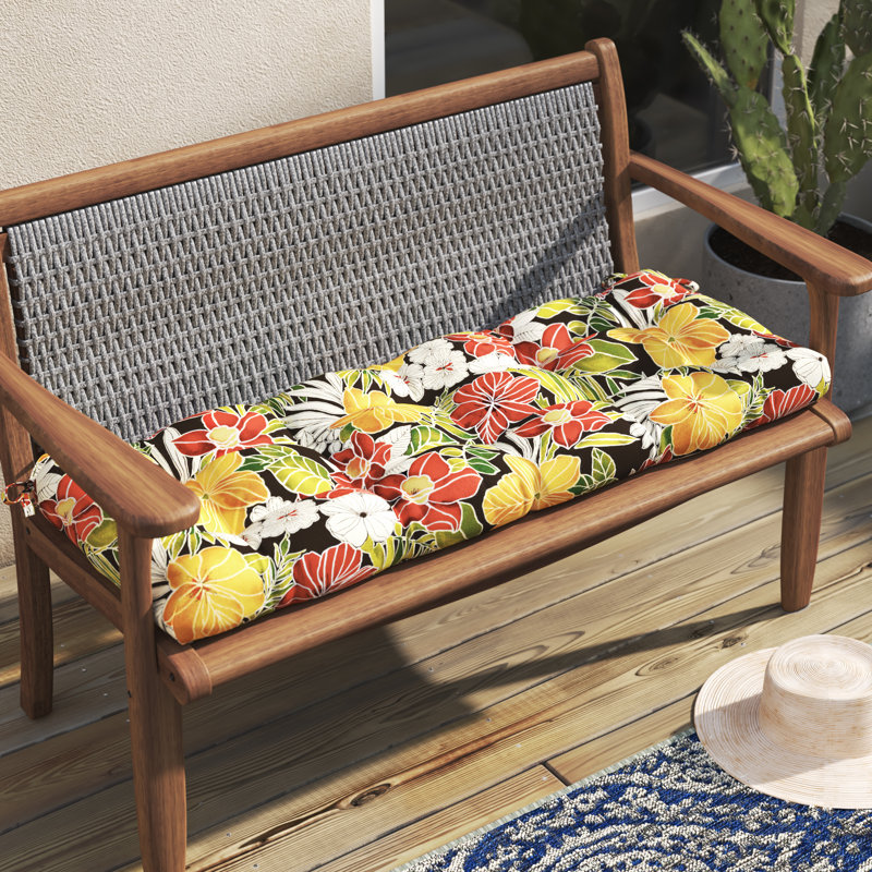 Coussin de banc d'extérieur Shipton, Noir Aloha, 5", L 51 po x P 18 po