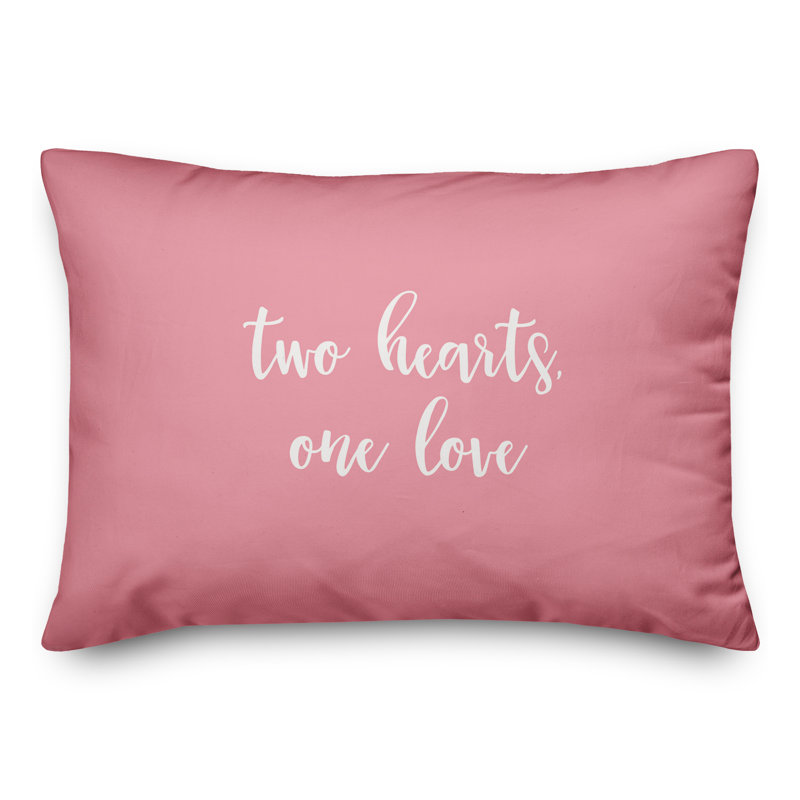  Coussin Two Hearts One Love, Rose