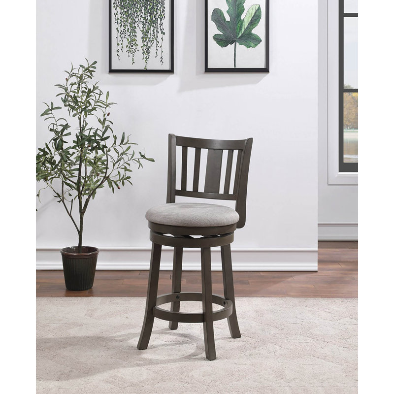 Ichika Swivel Upholstered Counter Stool with Solid Wood Frame, Counter Stool (24" Seat Height)