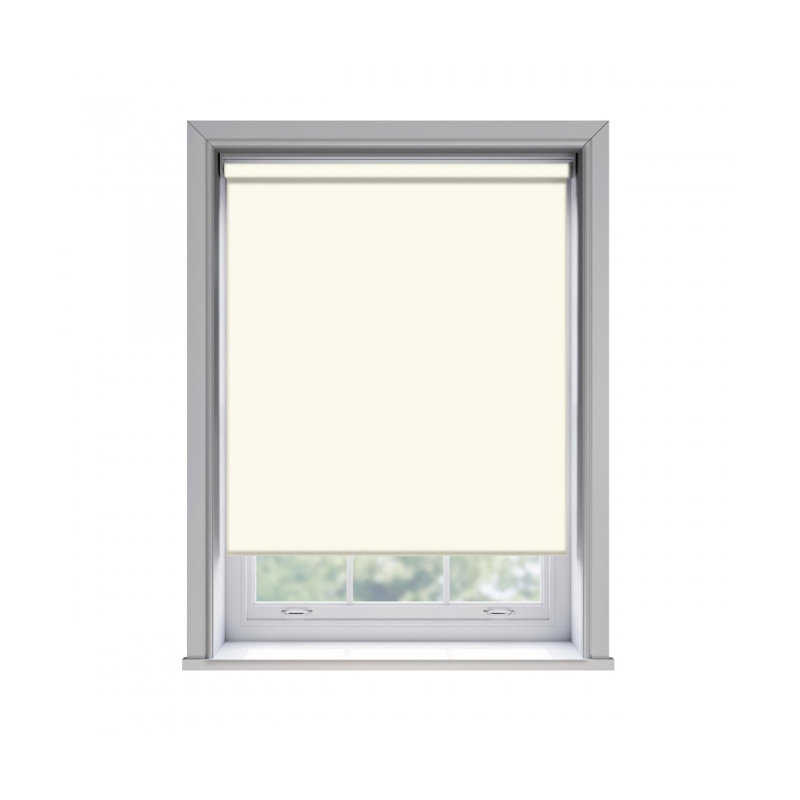 No Drill Thermal Blackout Roller Blind, Cream, 100cm W x 165cm L