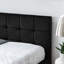 Structure de lit double capitonné capitonné, structure de canapé-lit avec dossier et accoudoirs confortables, lit double pour chambre à coucher, salon, velours, noir (80,5 po x 59 po x 30,5 po)-1570572842-1570572843