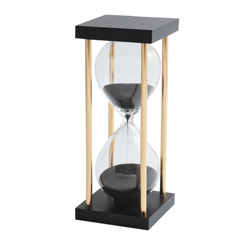 Metal Abstract Hourglass, Black