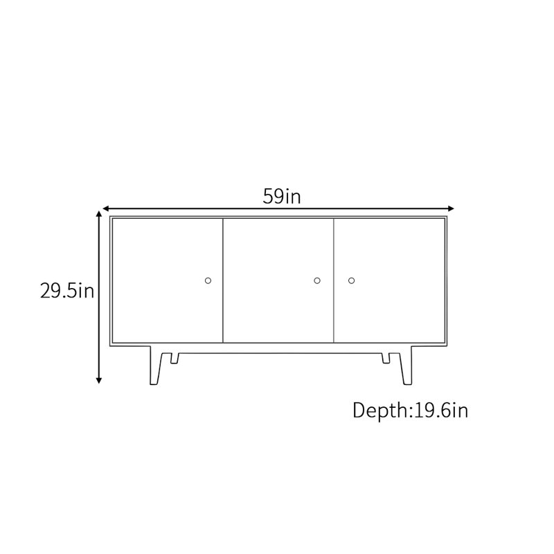 Buffet rétro de style chinois minimaliste, Brun