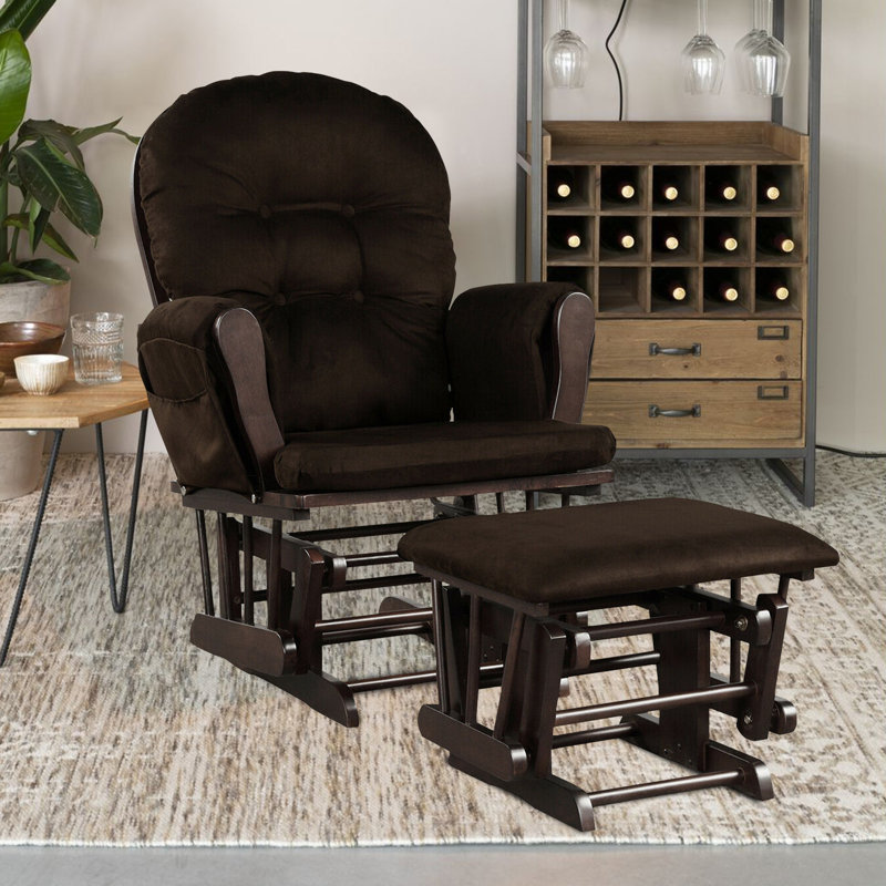Cunegunda Upholstered Rocking Chair, Brown 