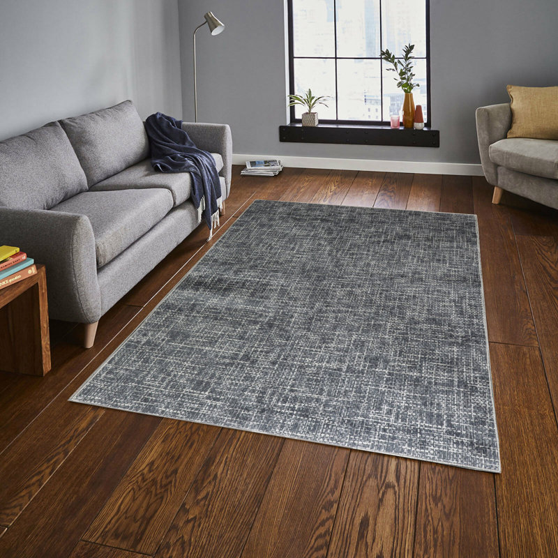 Tapis tissé élégant (4 x 6 pi), 100% polyester, d'une hauteur de poils de 0,4 po | Antibactérien, antidérapant sous la surface | Lavable à la machine, impression numérique 3D | Parfait pour le salon, la chambre à coucher et la décoration intérieure