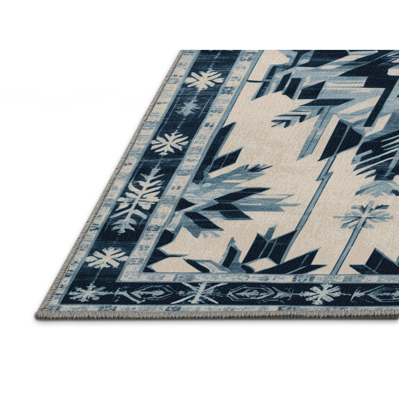Machine Washable Art Deco Gray Area Rug, Round 3'