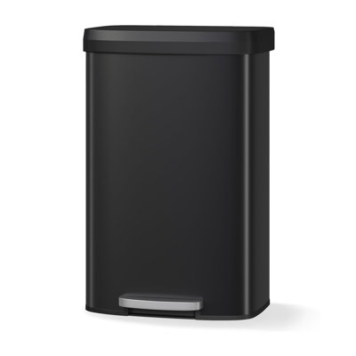 21 Gallon Stainless Steel Kitchen Trash Can, 80L Large Garbage Bin with Step-on Pedal & Soft-Close Lid, Silver