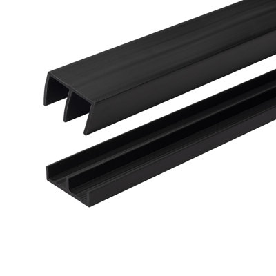 1/2" Panel Sliding Door Track – 36" Black Plastic Upper & Lower Set, Pack Of 4 – Outwater
