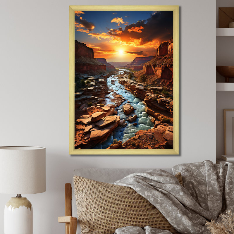 Bendte Majestic Stormscape, H 44 po x l 34 po x P 1,5 po, Encadrement doré