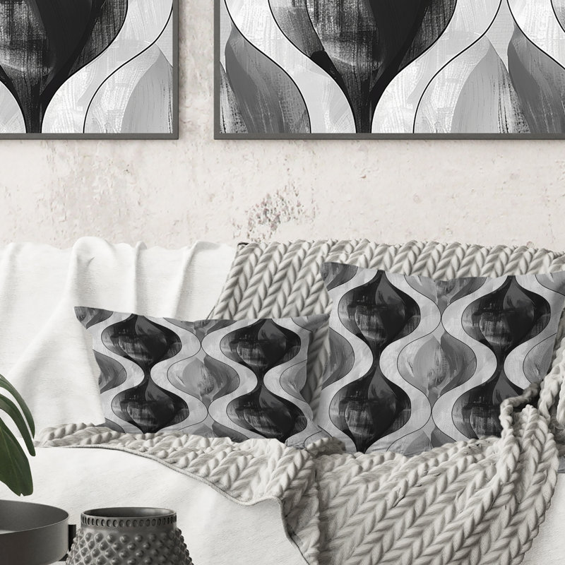 Coussin noir Modern Trellis III - Modern