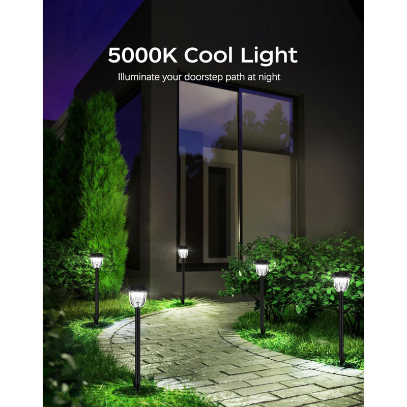 Matte Black Low Voltage Solar Powered Integrated LED Pathway Light Pack