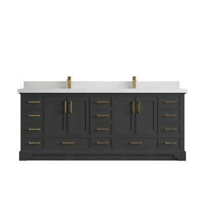 Meuble-lavabo double avec plateau Charlotte 84