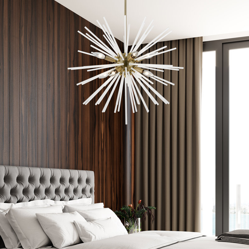 Dijan 8 - Light Dimmable Sputnik Sphere Chandelier, Antique Brass