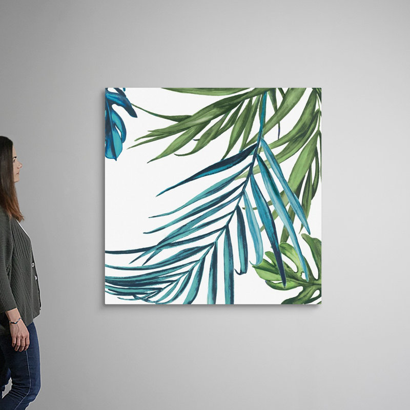 Reproduction d’art sur toile, "Palm Leaves III" par Eva watts, Toile tendue, H 48 po x l 48 po x P 1,25 po
