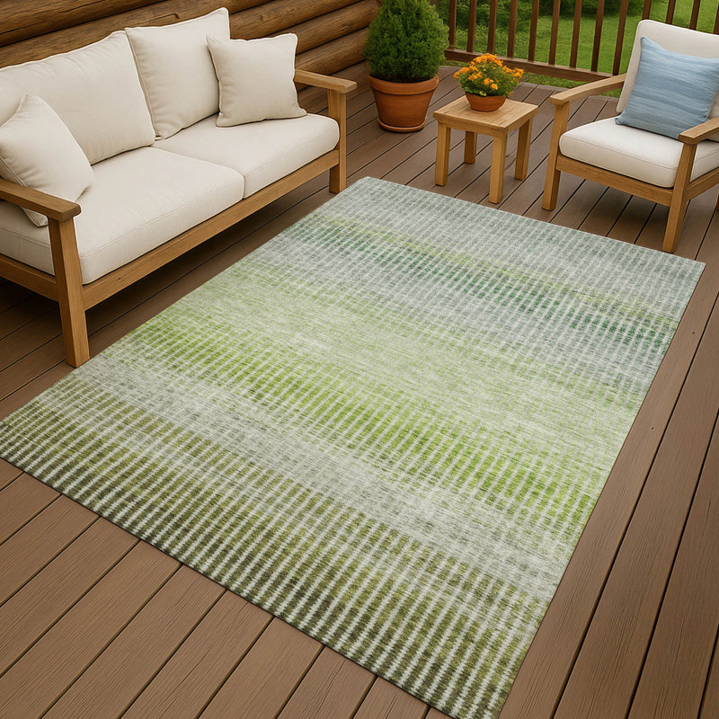 Machine Washable Indoor/Outdoor Jouett ACN2313 Stripes Rug, Rectangle 8' x 10'