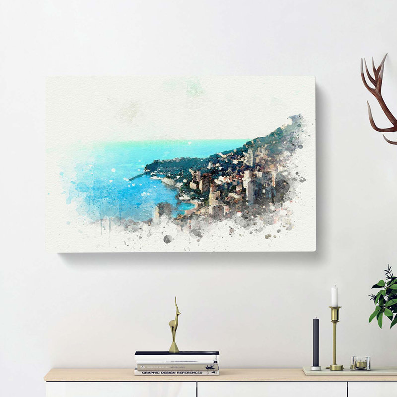Skyline Of Monte Carlo In Monaco In Abstract - Wrapped Canvas, 40cm H x 60cm W x 3cm D