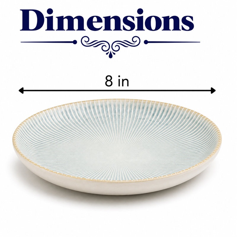 Assiette ronde en porcelaine Paros-Aqua Premium, 7x7x0.75"