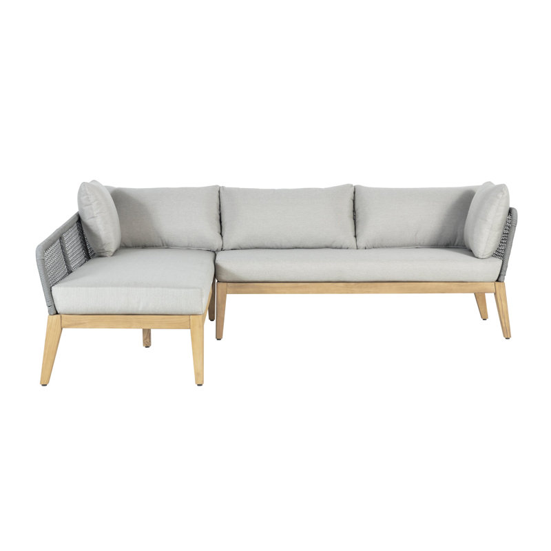 Lakischa 64.2'' Wide L-Shaped Chaise with Cushions, Gray