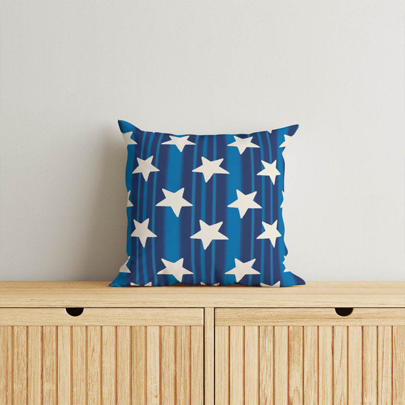Coussin décoratif étoiles et rayures, Carré de 26 po, Marine