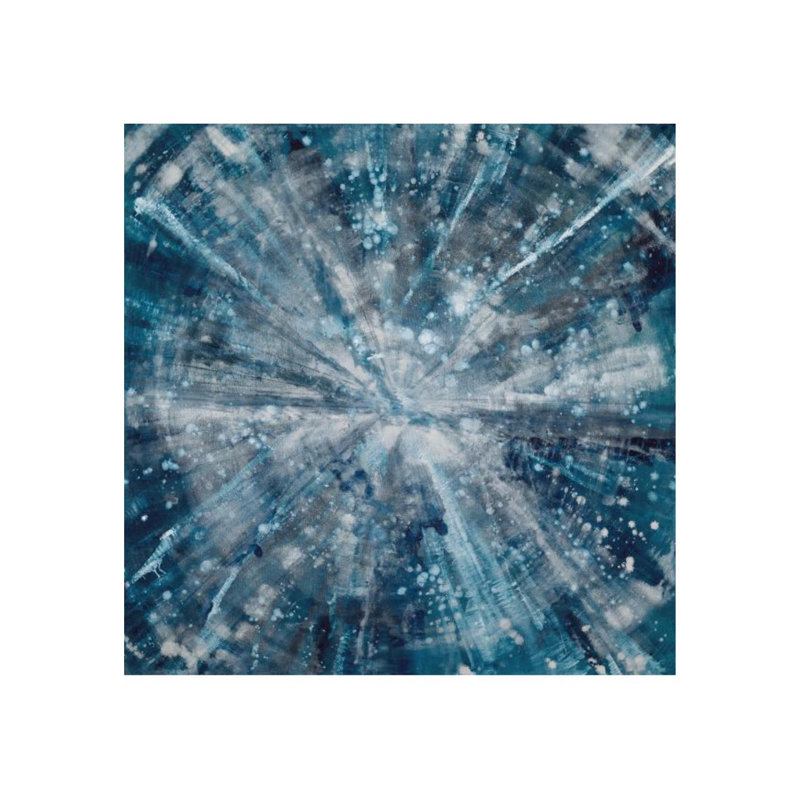 Sparkling Blues par Samuel Kane - Peinture, Plexi, H 40 po x l 40 po x P 1,5 po