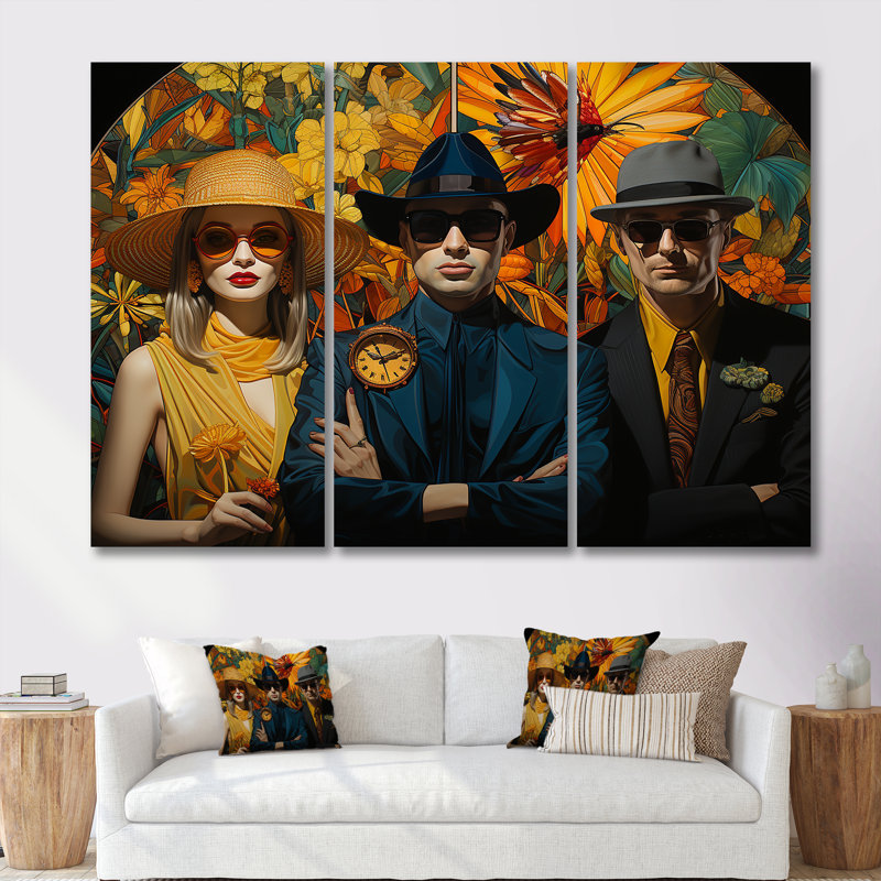 Ensemble de salon Morelle - Fashion Wall Art, H 28 po x l 36 po x P 1 po, Toile tendue