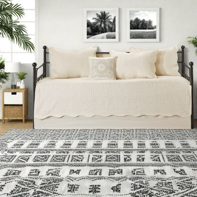 Reversible 6 Piece Bedding Sets, Polyester Farmhouse Daybed Guest Home