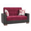Causeuse convertible avec rangement en microfibre de polyuréthane bourgogne / noir Primenest Collection Zenaero-1249048346