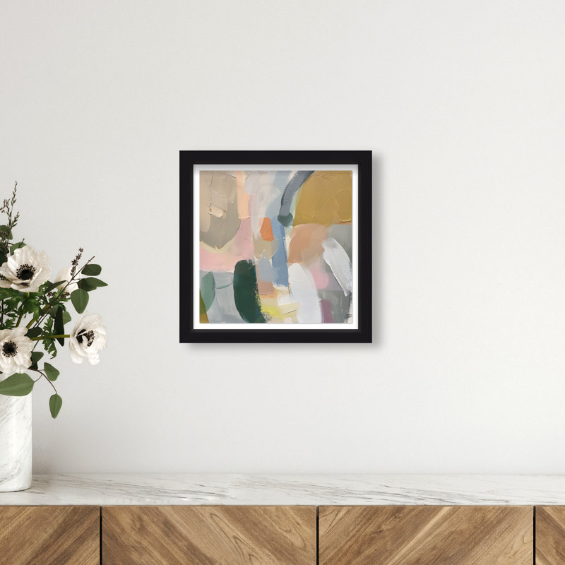 Whirling Palette II Shadowbox Abstract Print by Oliver Gal, Black Frame, 12 x 12, 13.5"H x 13.5"W, Black Frame